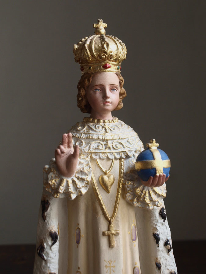 プラハの幼子 少年キリスト像聖人彫刻 : Glicinia 古道具店