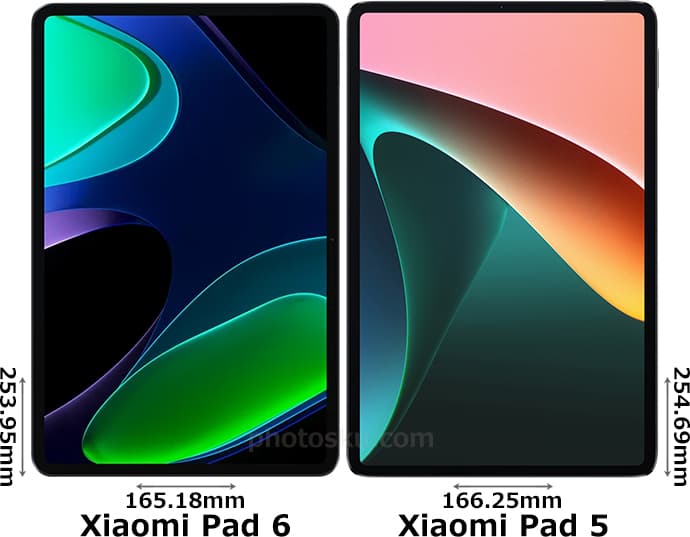 Xiaomi Pad 6」と「Xiaomi Pad 5」の違い - フォトスク
