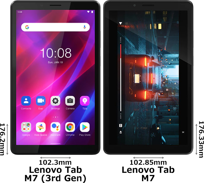 Lenovo Tab M7 (3rd Gen)」と「Lenovo Tab M7」の違い - フォトスク