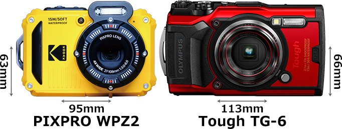 PIXPRO WPZ2」と「Tough TG-6」の違い - フォトスク
