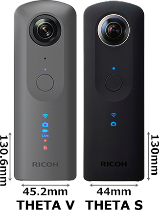 RICOH THETA V」と「RICOH THETA S」の違い - フォトスク