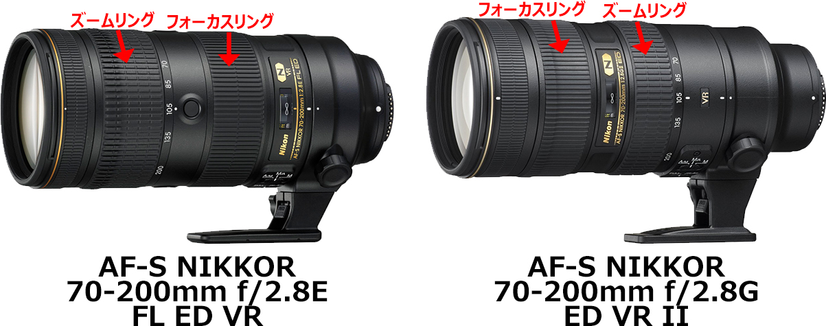 ニコン「AF-S NIKKOR 70-200mm f/2.8E FL ED VR」と「AF-S NIKKOR 70