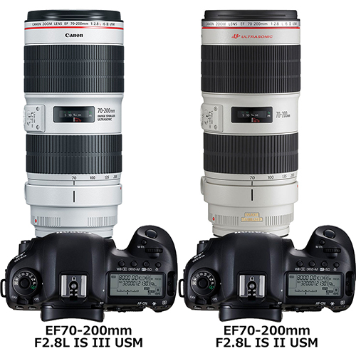 EF70-200mm F2.8L IS III USM」と「EF70-200mm F2.8L IS II USM」の