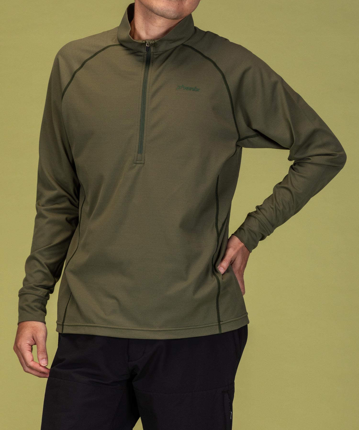 MENS】ハーフジップ長袖Tシャツ メンズTシャツ 速乾 ストレッチ 日焼け