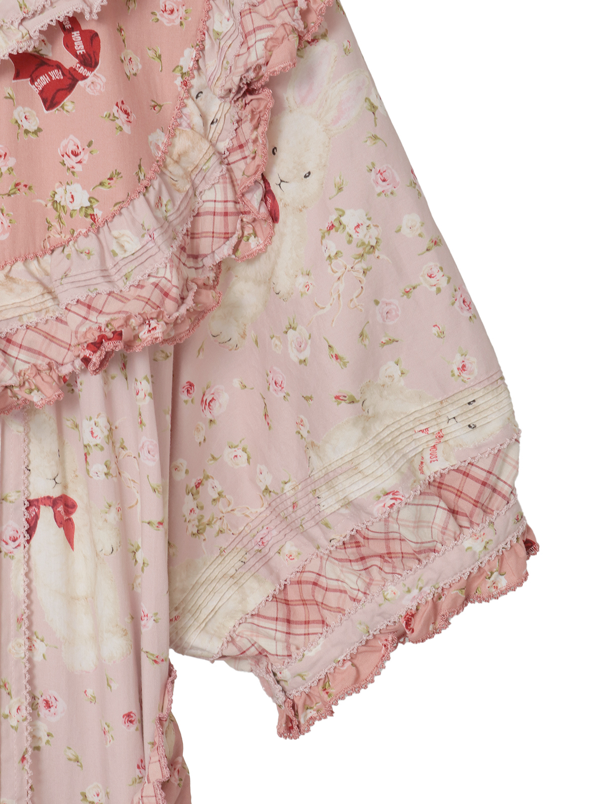 バラ園うさぎプリントパッチワークワンピース｜ピンクハウス