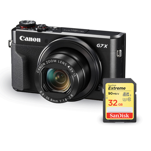 Canon PowerShot G7 X Mark II Digital Camera 1066C001 + Sandisk