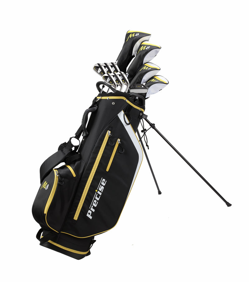 PRECISE M8 MEN'S 17 PIECE GOLF SET, FEATURING KEVLAR GRAPHITE SHAFTS,