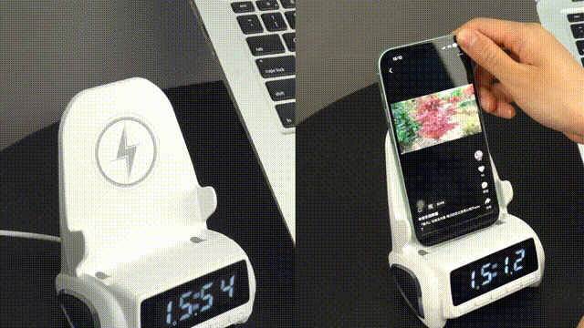 スマホの見にくい・聞こえないがなくなる！置くだけ【4in1ワイヤレス