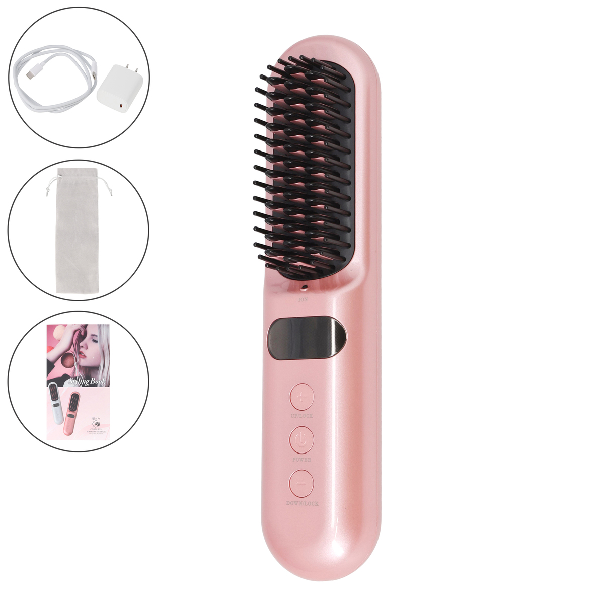 ハントキー 髪ツヤ コードレスブラシアイロン Huntkey（ハントキー