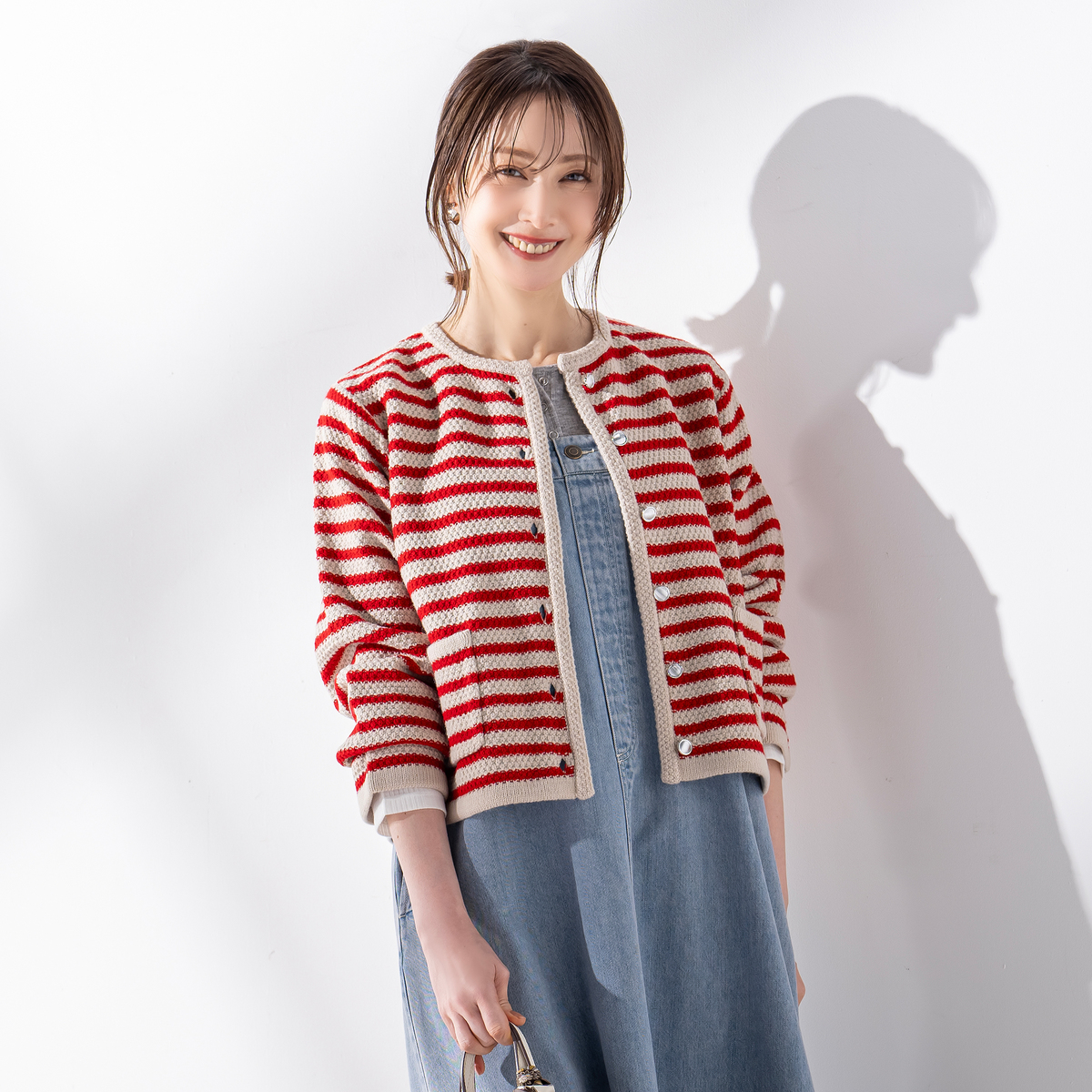 Coeur sucre ウェーブ ボーダーニットジャケット クールシュクレ