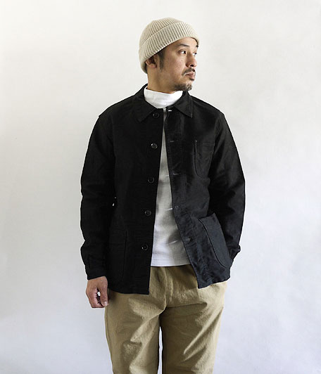 LE MONT ST MICHEL ブラックモールスキンフレンチワークジャケット