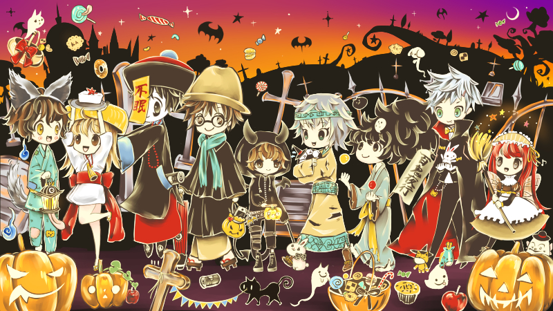ハロウィン】『寝子島ハロウィン百鬼夜行！』 ｜イラスト詳細｜らっかみ！