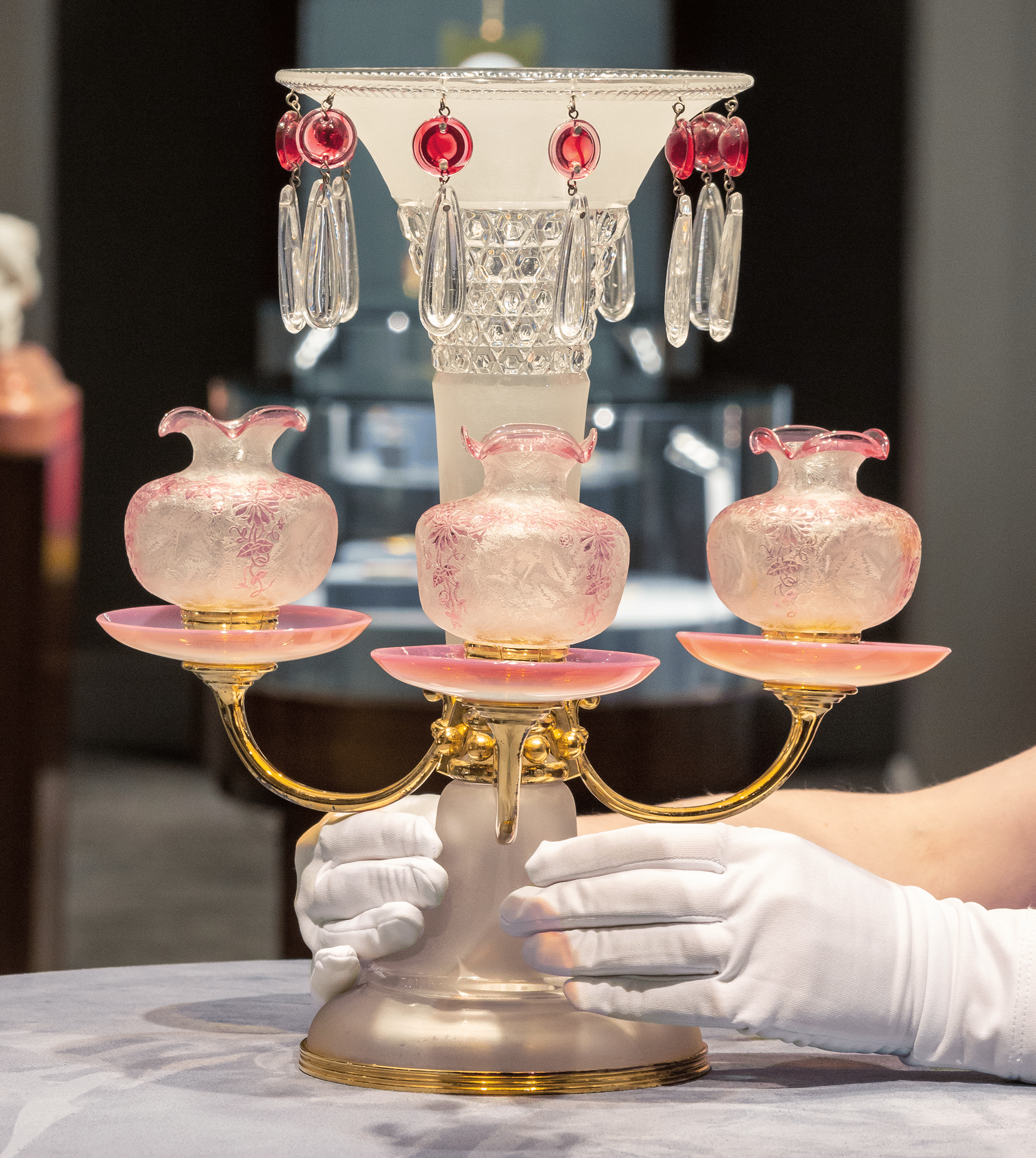 Antique Glass, Baccarat Crystal, Art Nouveau Crystal Centerpieces