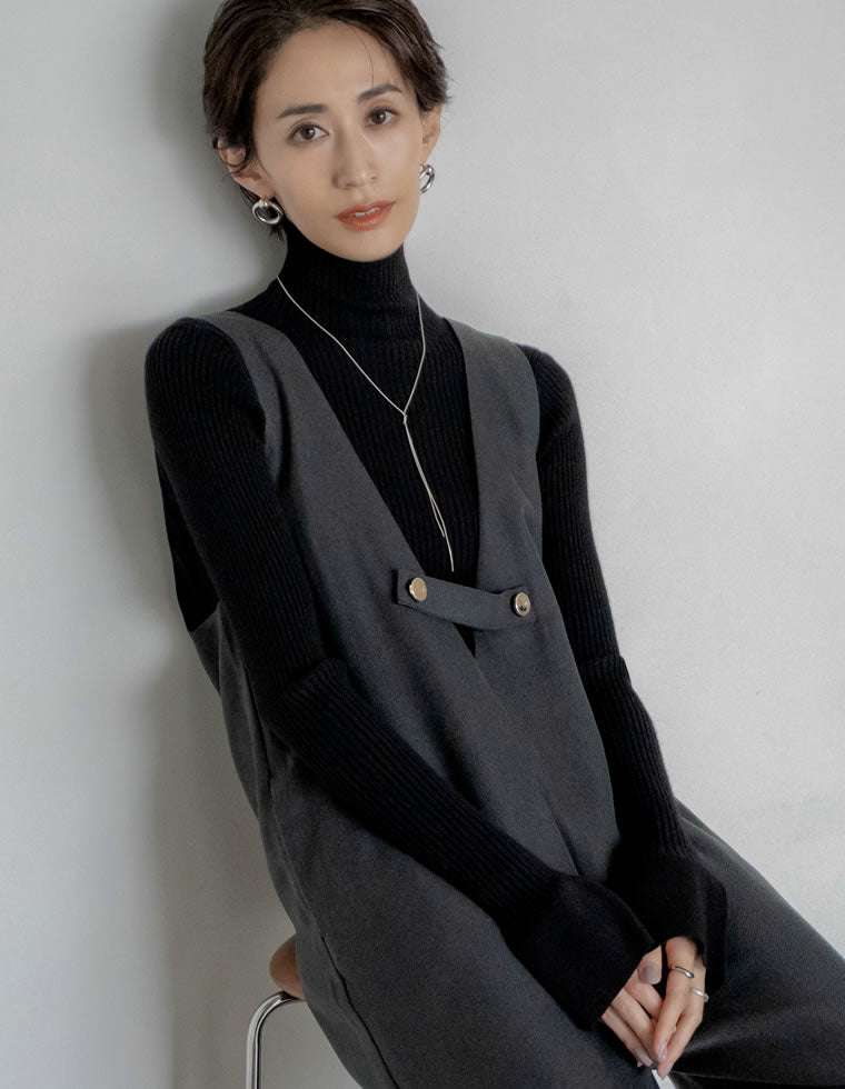 フレアスリーブハイネックリブニットトップス - トップス通販 | 人気