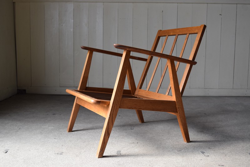 ヴィンテージ デンマーク製 チーク材×オーク材 イージーチェア①