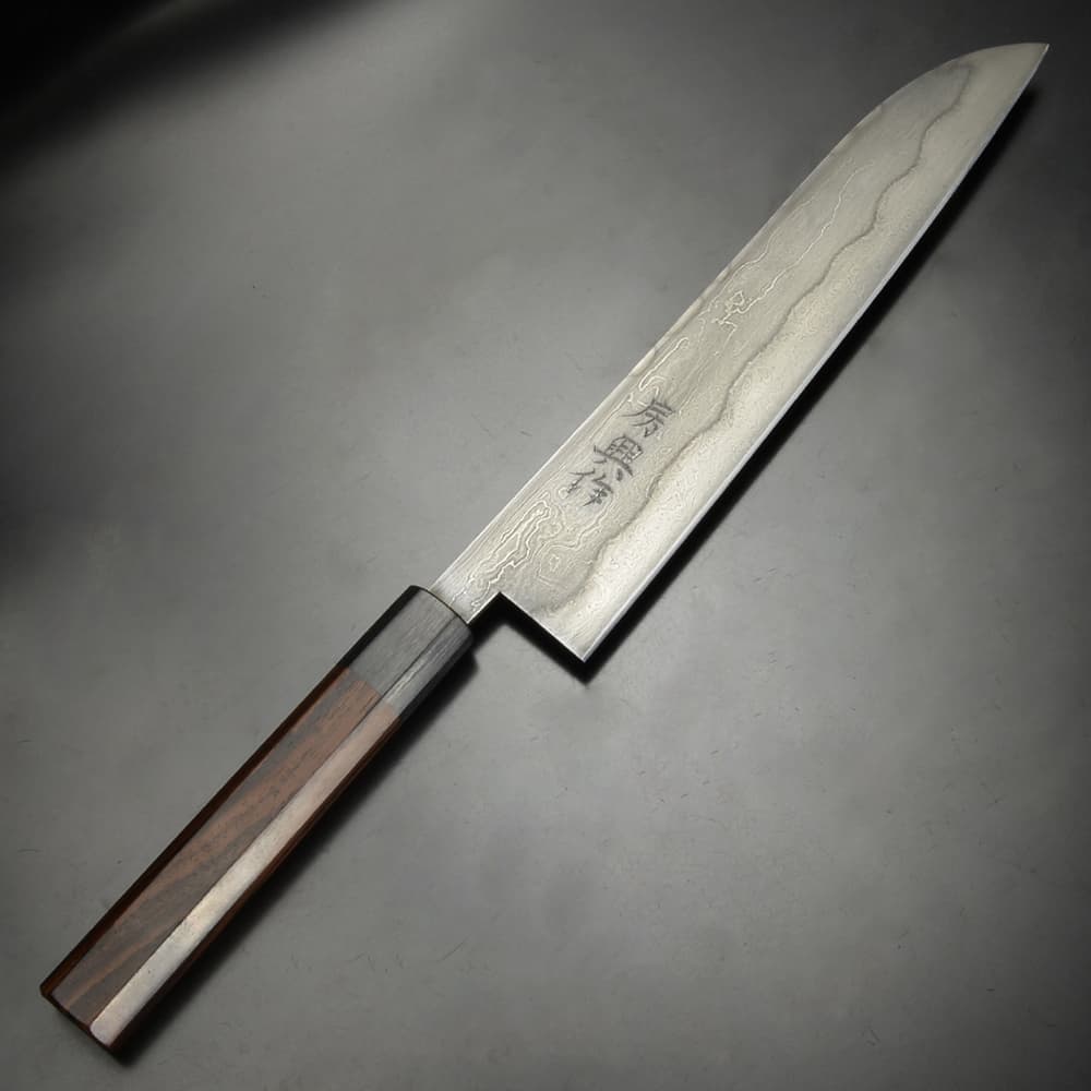 興梠房興日本刀鍛錬場 カスタムナイフ 三徳包丁 玉鋼製 折り返し鍛錬7