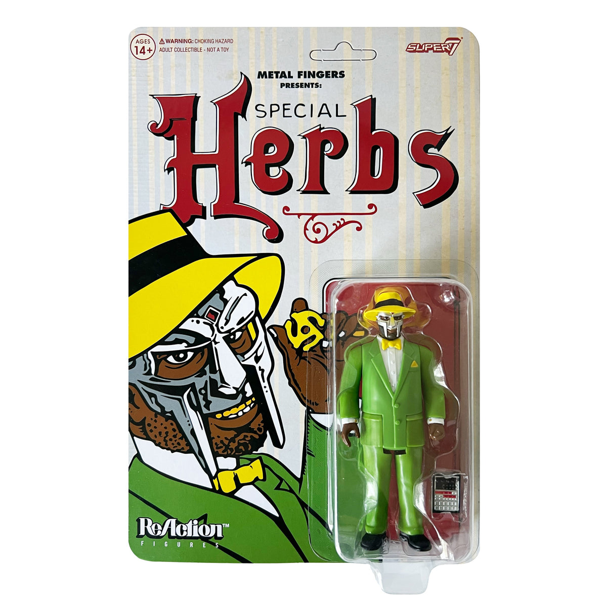 MF DOOM x Super7 - Metal Fingers Special Herbs ReAction Figure