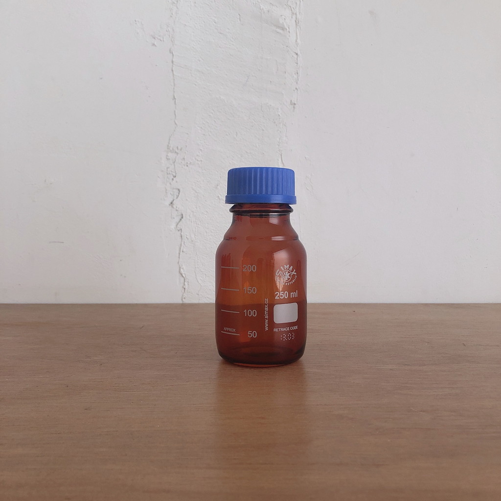 SIMAX ねじ口瓶 500mL 茶 / ストレージボトル / メディウム瓶 青