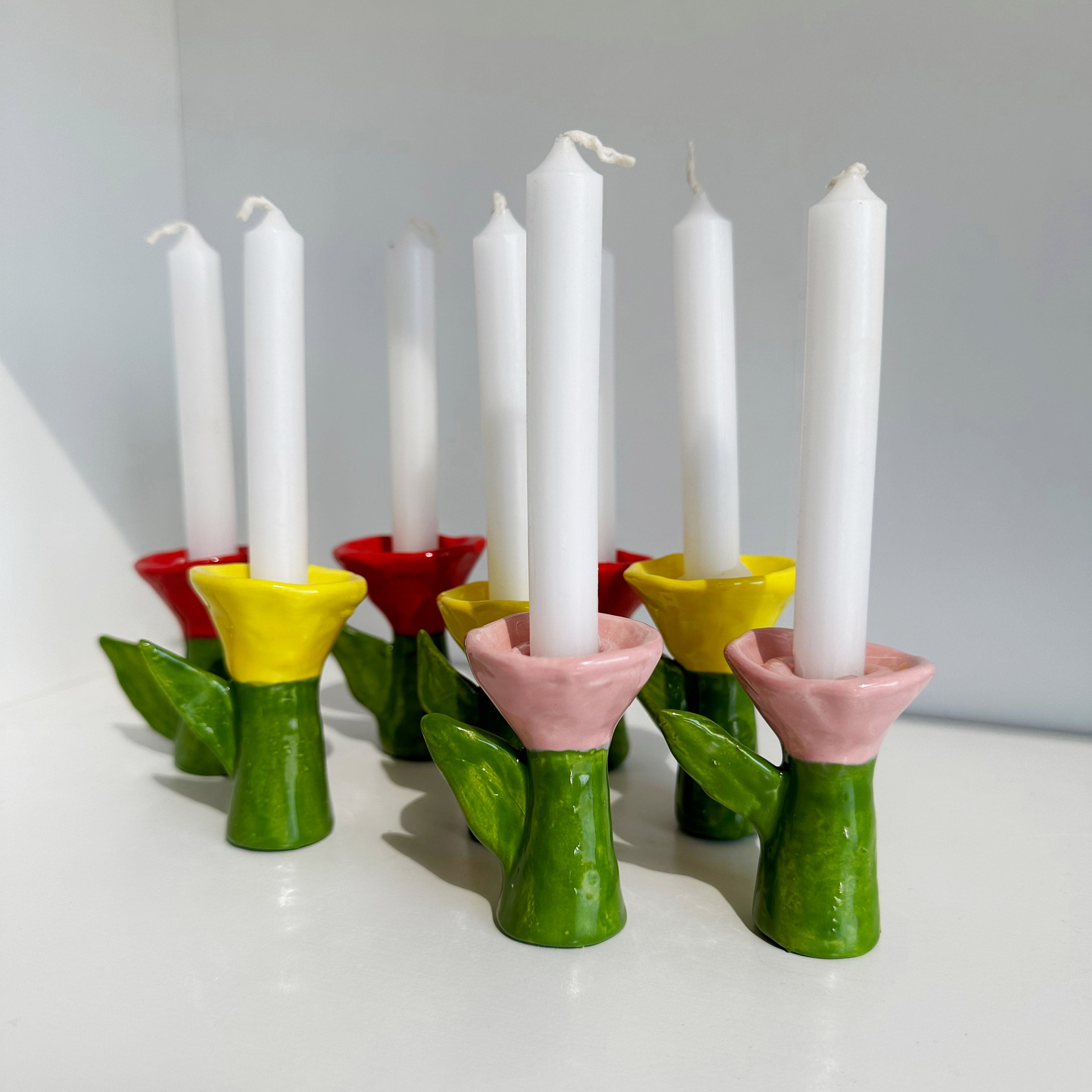 Mini Tulip Candle Holders | Jessica Walker – Ruby Clay Company