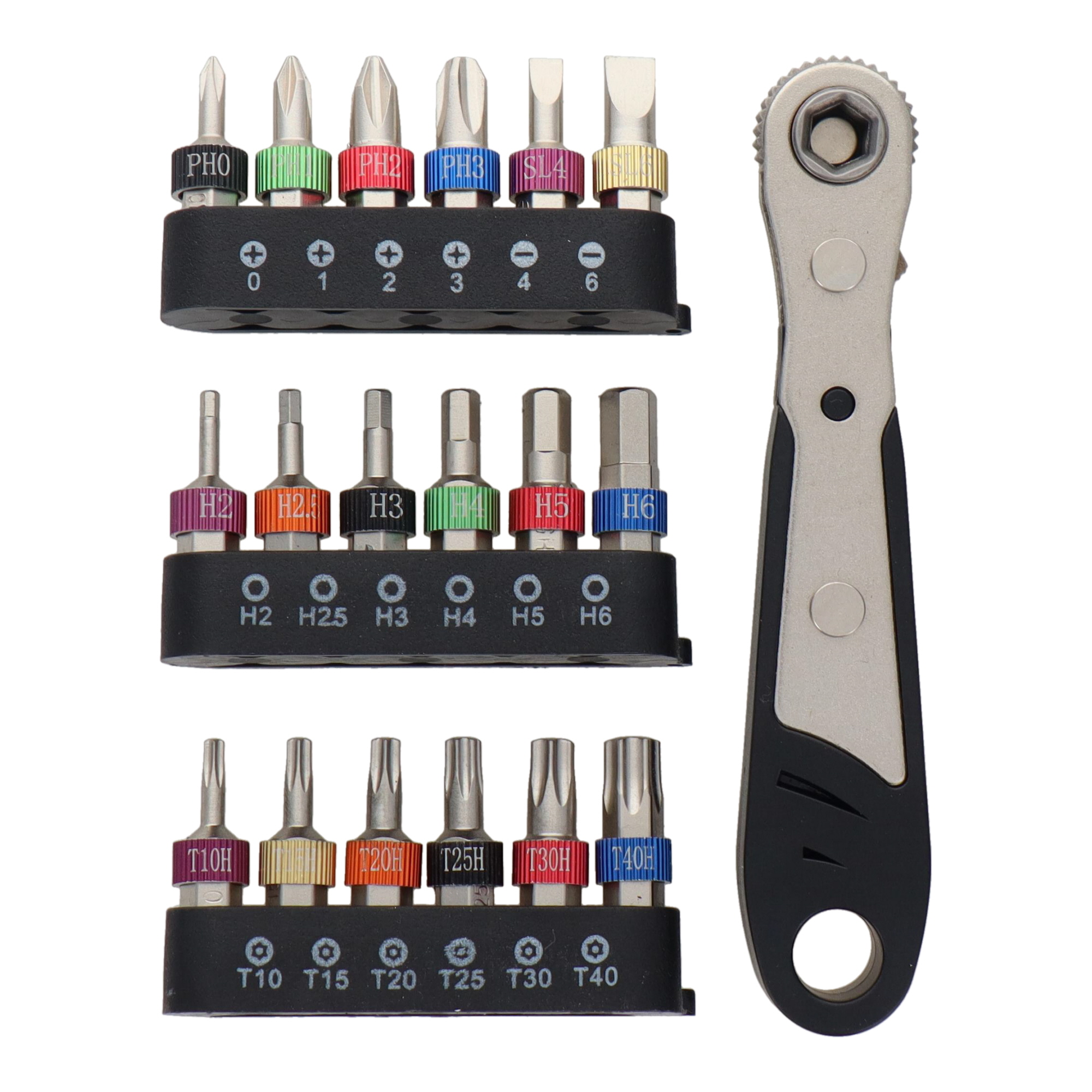 TRS-1930 ドライバー ドライバーセット 19pcs.ラチェットハンドル付