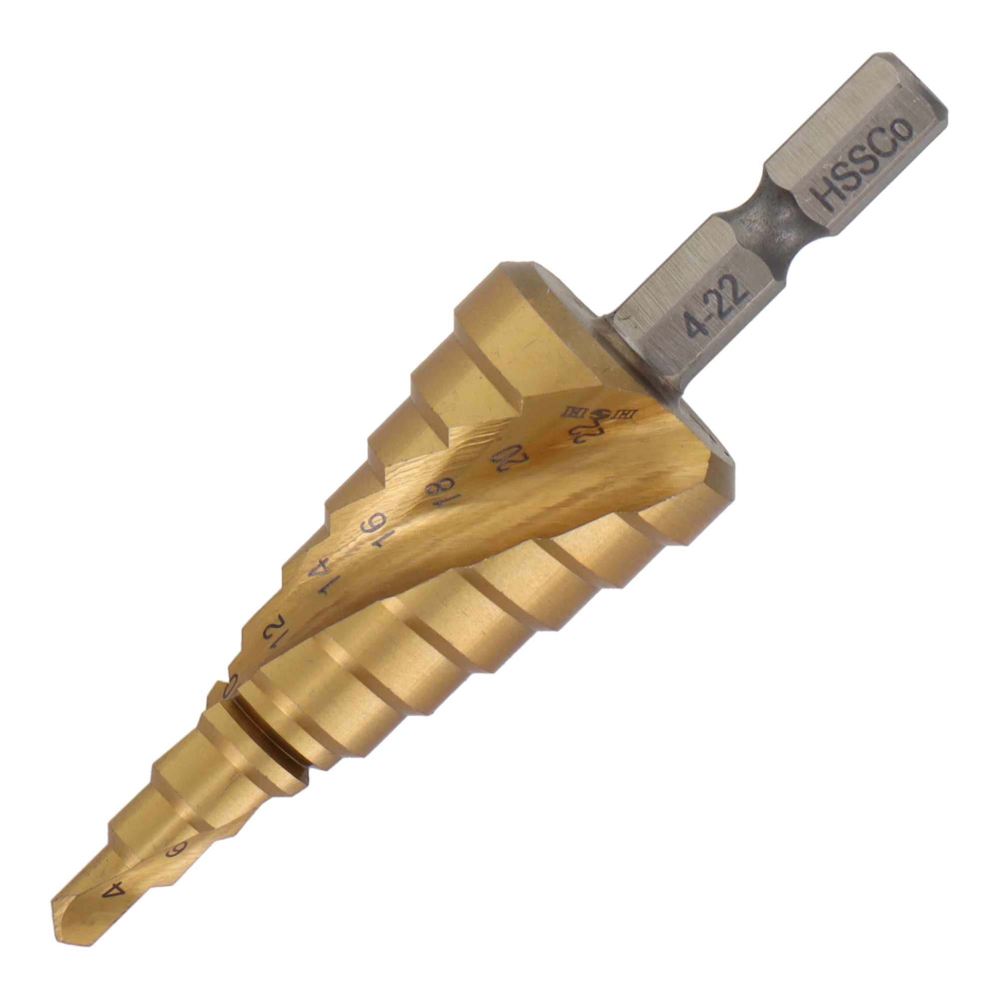 STP-9 穴あけ ステップドリル スパイラル式チタンコーティングステップ