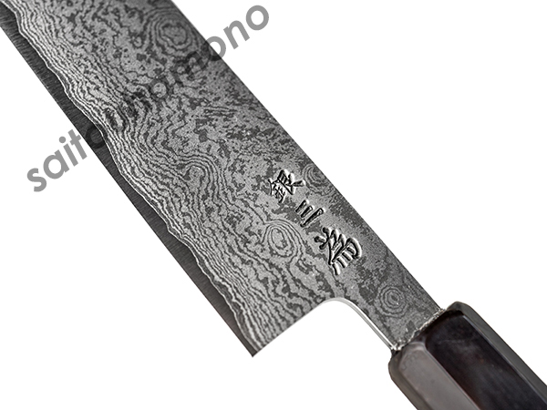 堺孝行銀三割込ダマスカスペティ黒檀八角柄の通販「サイトウ刃物店」