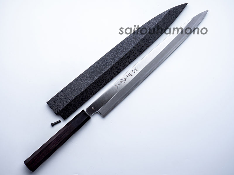唐津厚広V10本霞黒丹八角柄和包丁の通販「サイトウ刃物店」