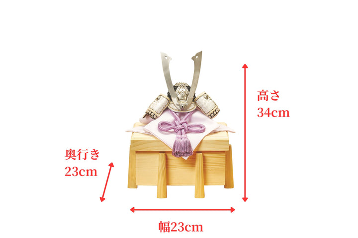 藻勝見文、桜藤色の銀兜 - 兜櫃 – 人形工房 左京