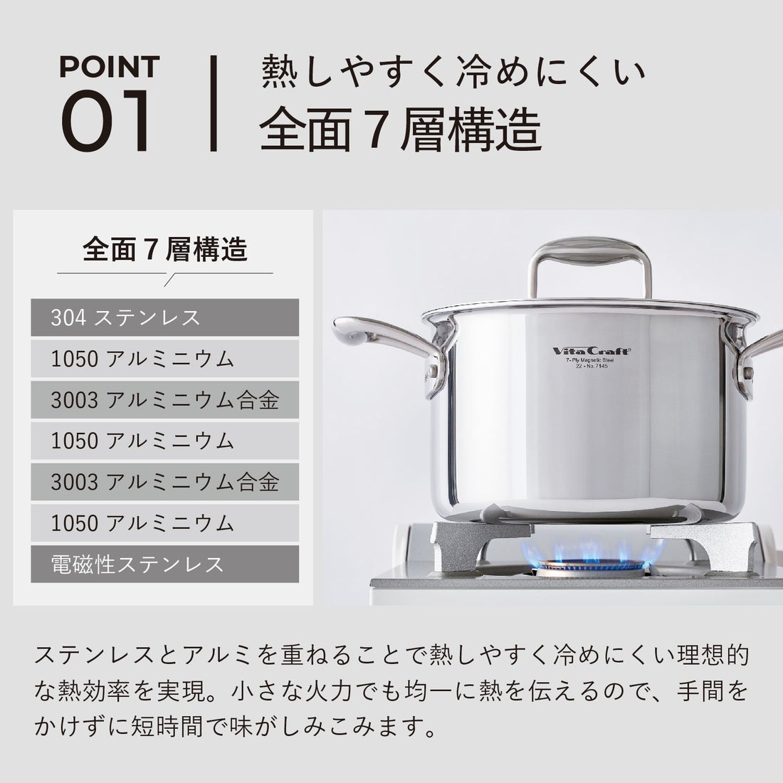 ビタクラフト Vita Craft Nシリーズ 片手鍋 16cm 1.8L IH ガス対応