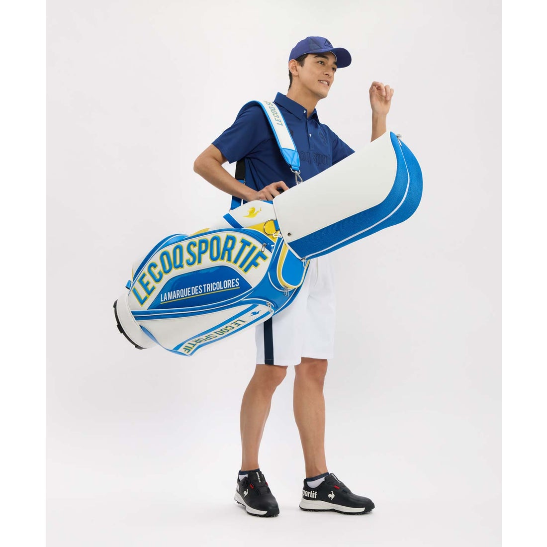 LE COQ SPORTIF キャディバッグ イエロ- 9.5型 トリコロール le coq