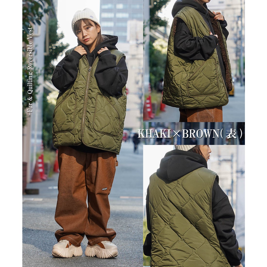 ワンフォークロージング 1111clothing ◇ファー×キルティング