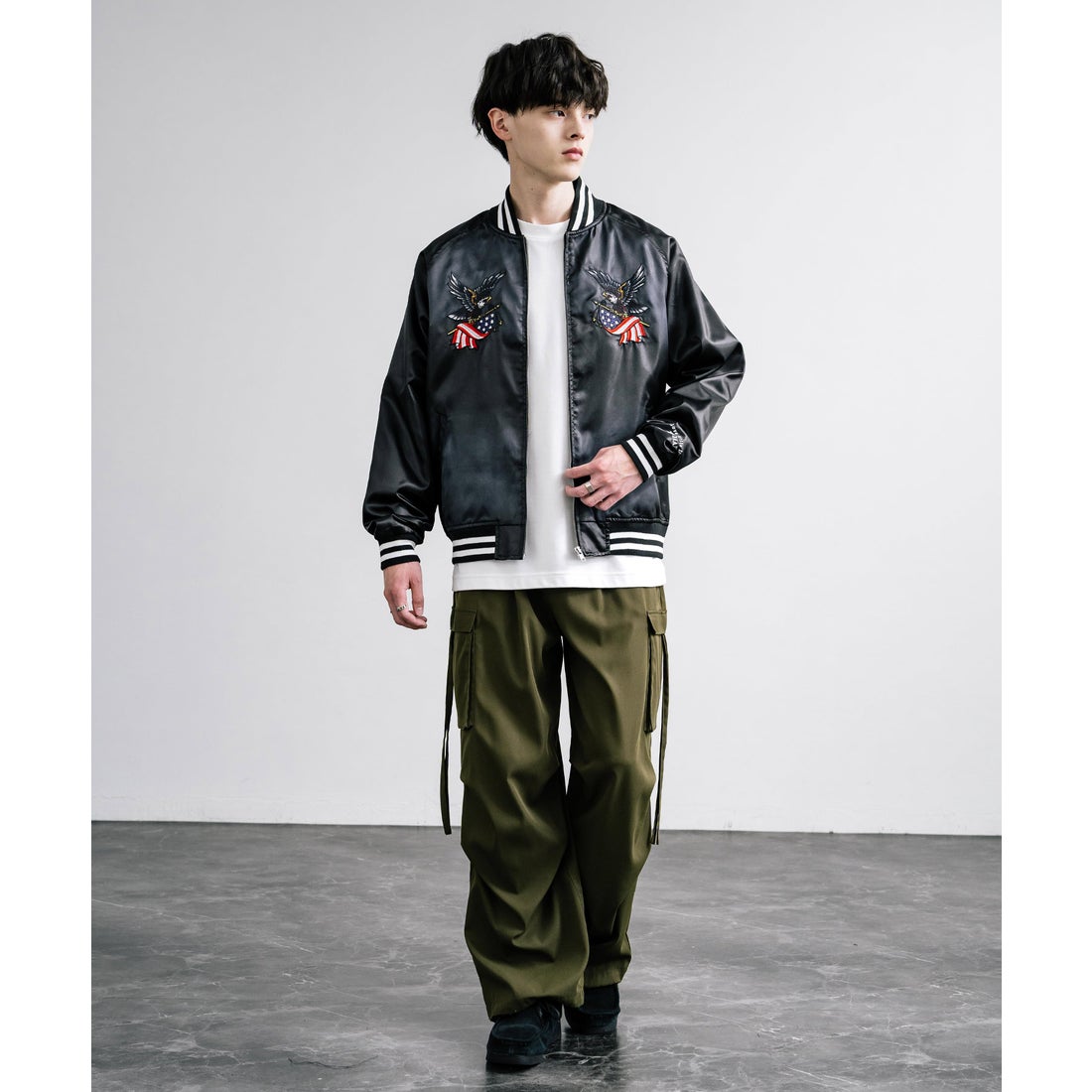 ロッキーモンロー Rocky Monroe スカジャン 刺繍 ライトアウター