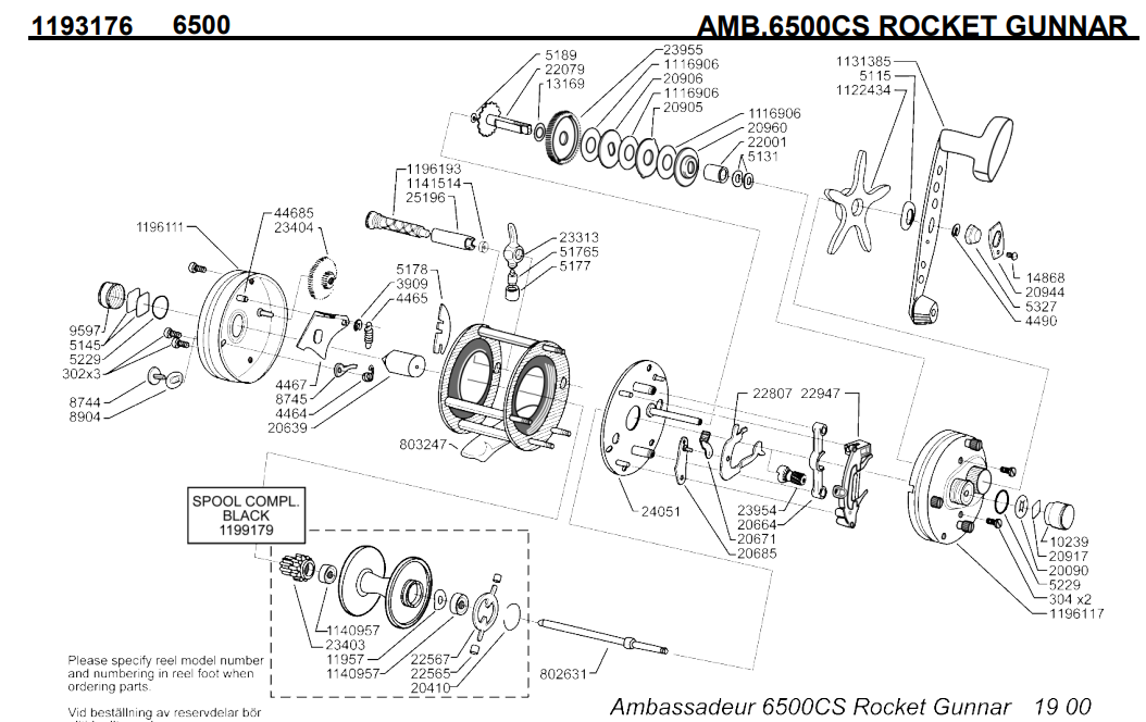 1193176 AMB.6500CS ROCKET GUNNAR | PureFishing Japan 製品リール