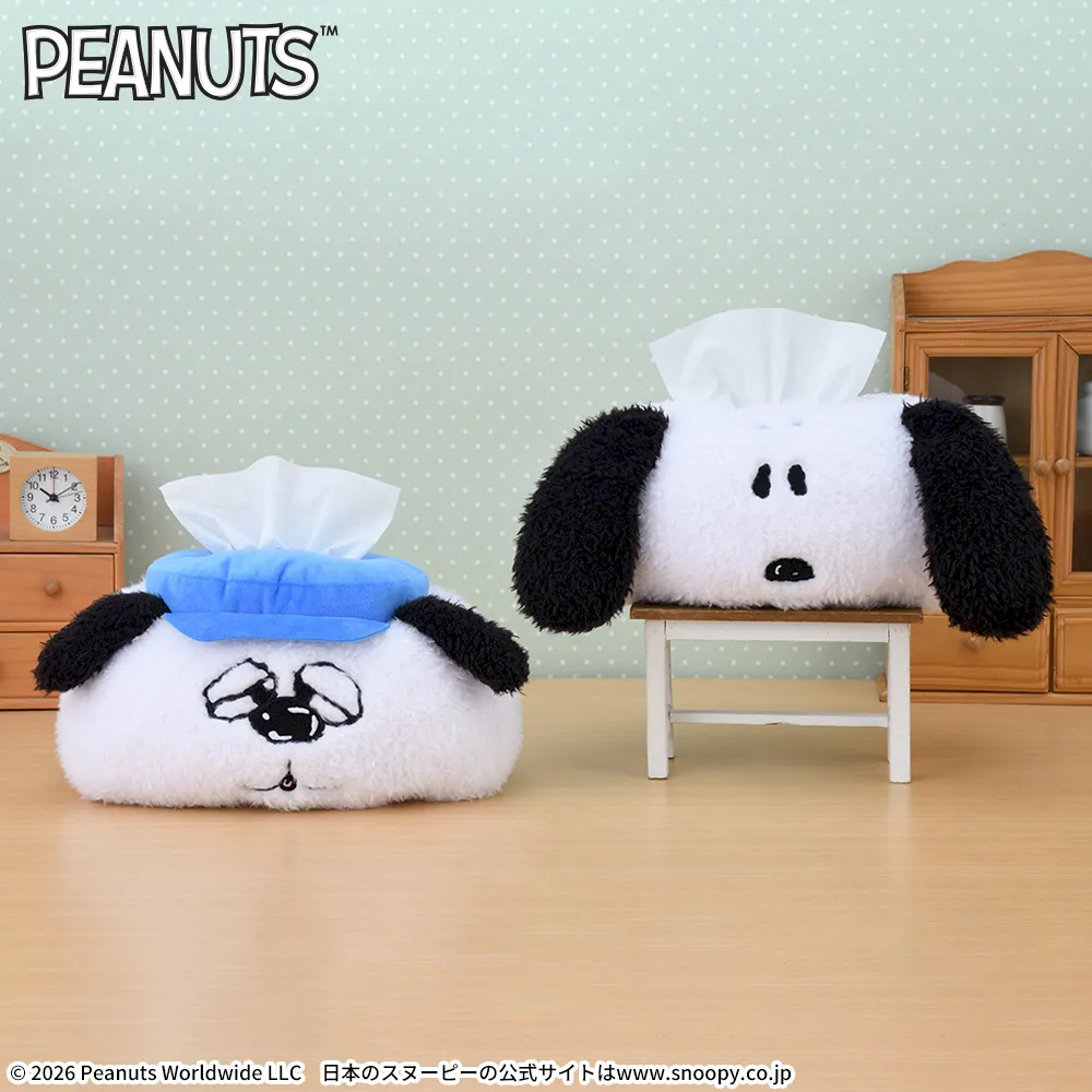 SNOOPY™ プラチナムザッカフェイスティッシュボックスカバー｜プライズ