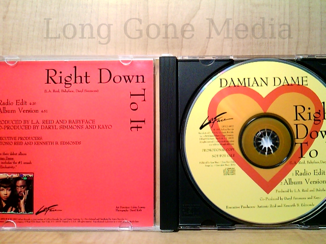 Right Down To It by Damian Dame (CD, Promo, Single, 1991, LaFace