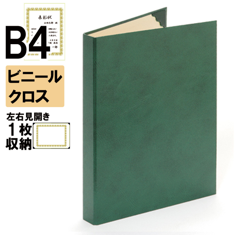 ナカバヤシ 証書ファイル レザール 背角タイプ ビニールクロス見開きB4