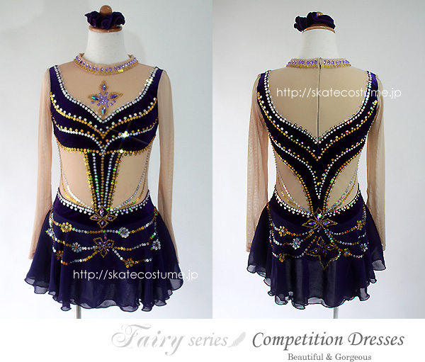 フィギュアスケート衣装 FRY-272パープル スケートコスチュームDD