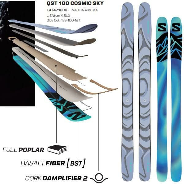 サロモン スキー板 QST 100 COSMIC SKY (25-26 2026) + 26 サロモン