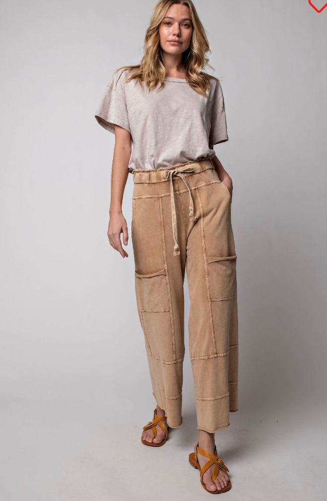 Easel wide leg mineral wash pants – Bella Vita Unique Boutique