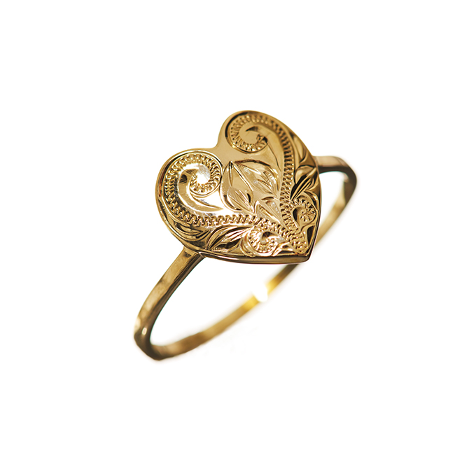 ハワイアンジュエリー/K10YG/ハートワッペンリング | ハワイアン
