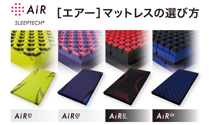 エアーSX]マットレス／HARD （シングル）9×97×195cm ロイヤルブルー