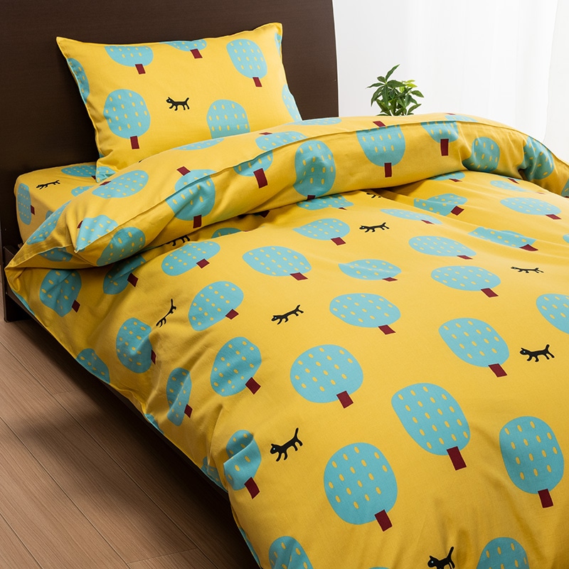 アツコマタノ 掛けふとんカバー(（シングルロング）150×210cm イエロー