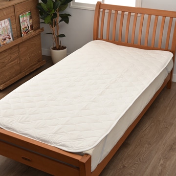 ウォッシャブルウールベッドパッド （シングル）100×200cm ホワイト 側