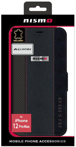 nismo GT-R アルカンターラ＆カーボン調手帳型ケース for iPhone12 Pro