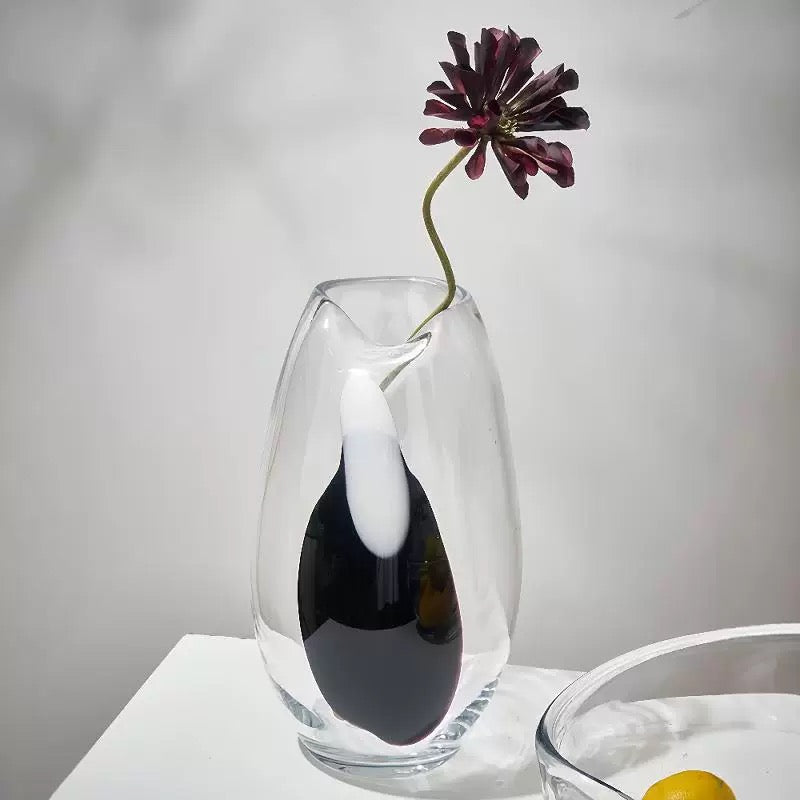 クリア×モノトーン フラワーベース