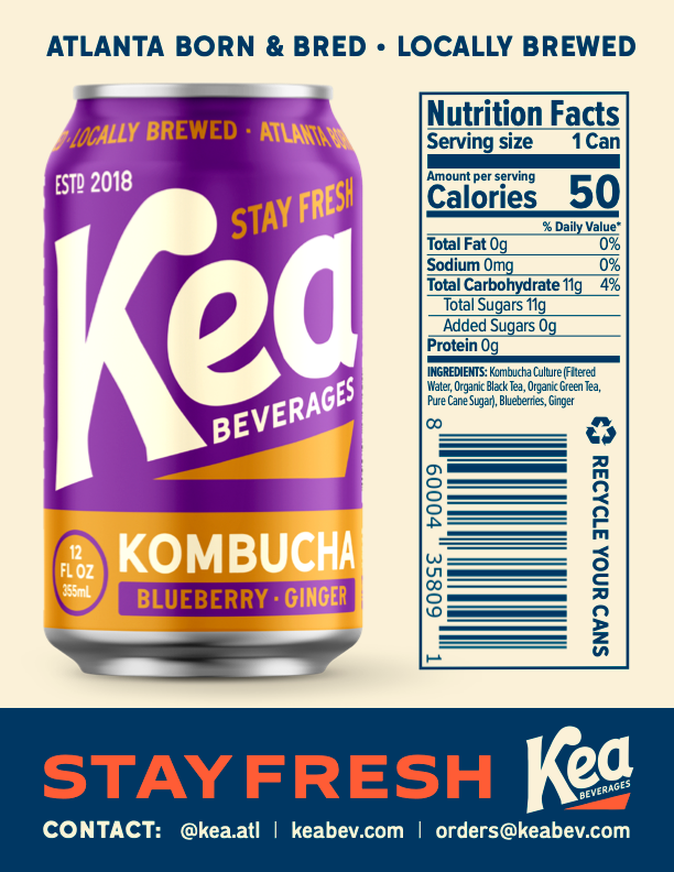 Blueberry Ginger Kombucha - 12 Pack – Kea Beverages