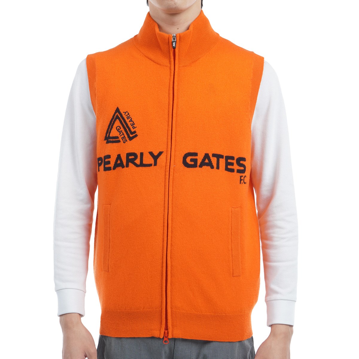 PEARLY PEARLY GATES カシミヤ100 フルジップアップニットベスト GATES