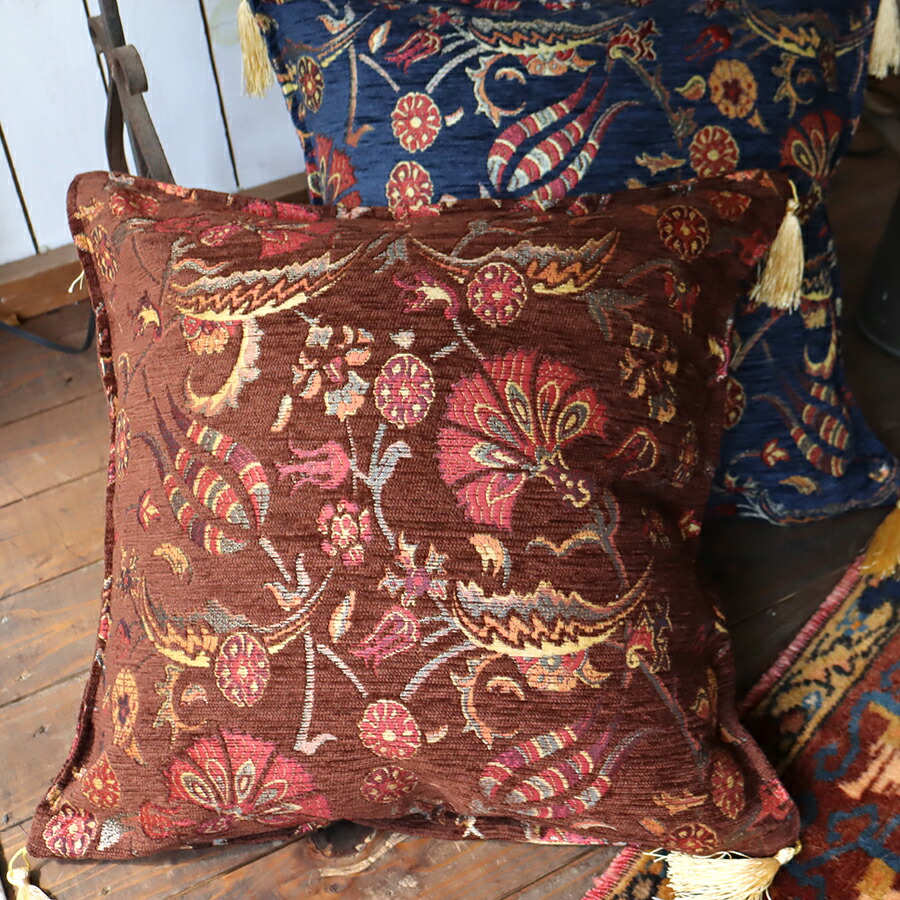 楽天市場】クッションカバー45x45cm トルコデザイン シュニール素材の
