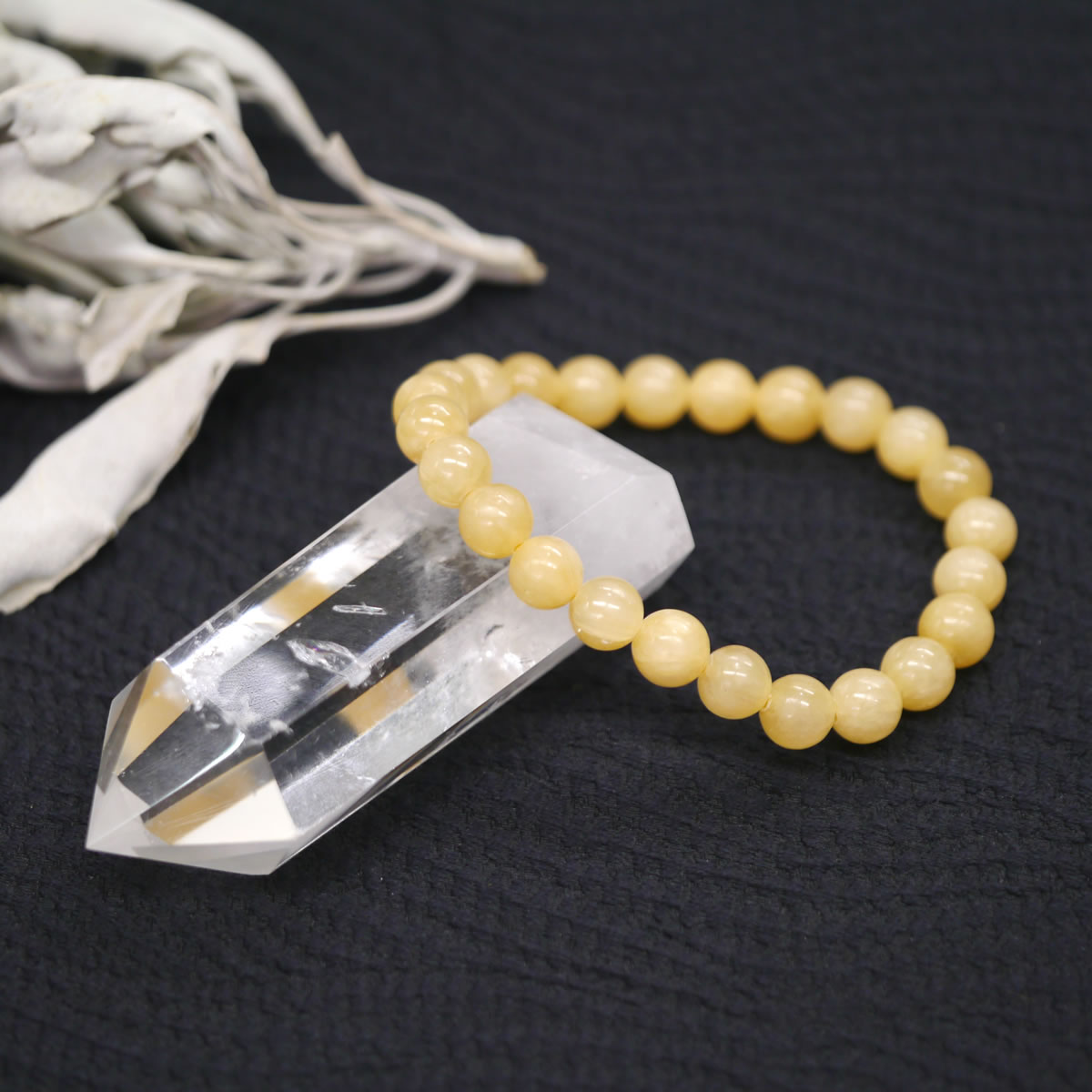 楽天市場】アラゴナイト[霰石]と水晶のブレスレット 8mm玉