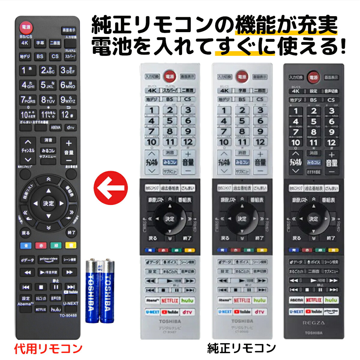 楽天市場】東芝 レグザ テレビ リモコン CT-90488 CT-90487 CT-90496